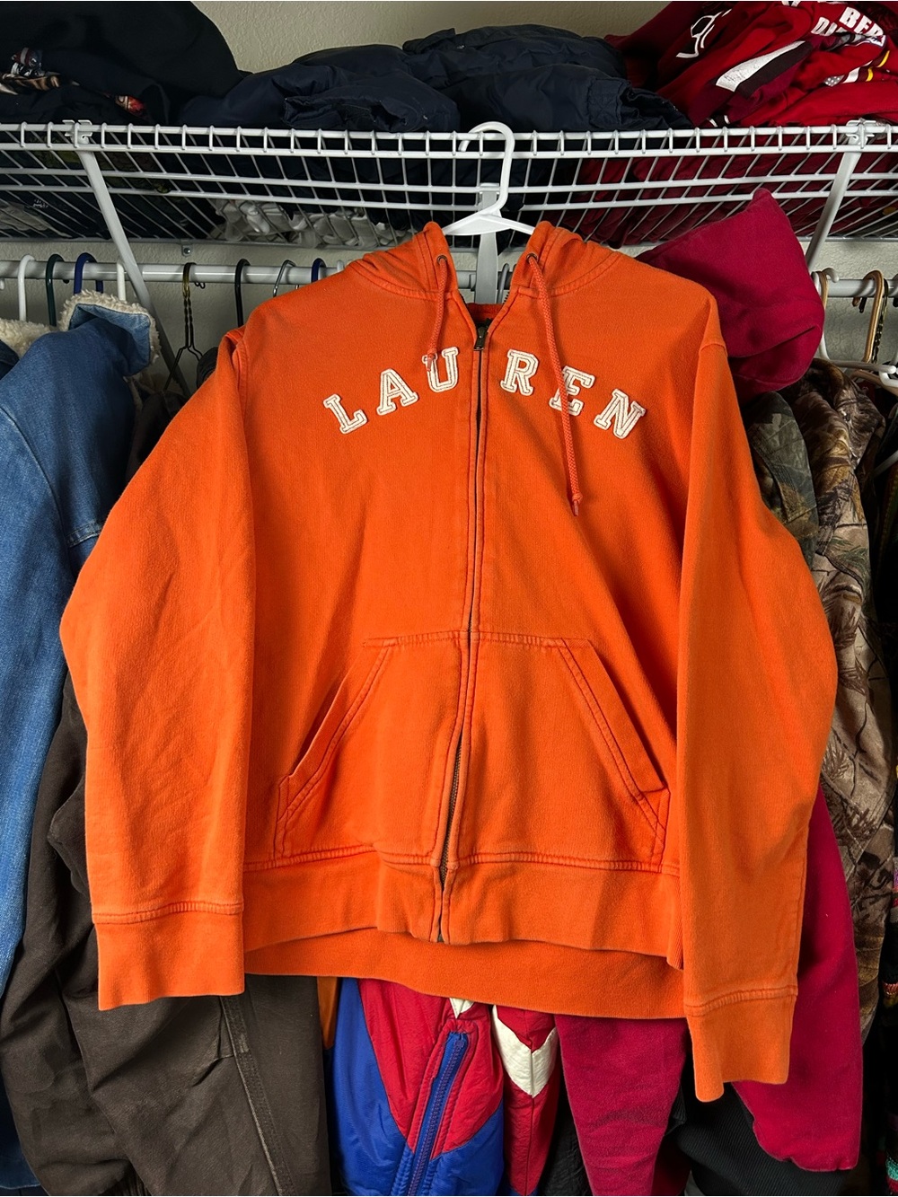 Ralph Lauren Bright Orange Full-Zip Hoodie